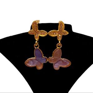 🆕Blue/Light Purple Butterly Post Earrings: NIP